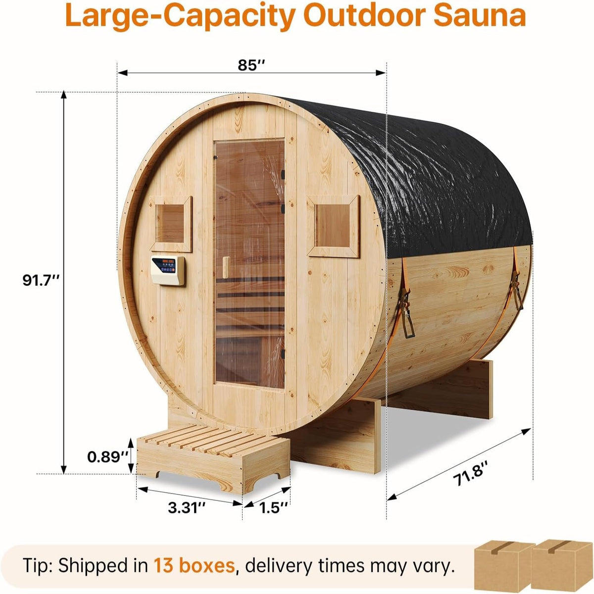 Outdoor Traditional Barrel Sauna