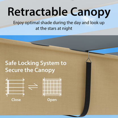 10 X 13 Feet Outdoor Aluminum Retractable Pergola Canopy Shelter