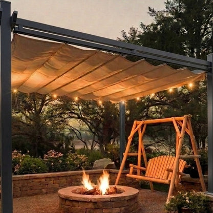 10 X 13 Feet Outdoor Aluminum Retractable Pergola Canopy Shelter