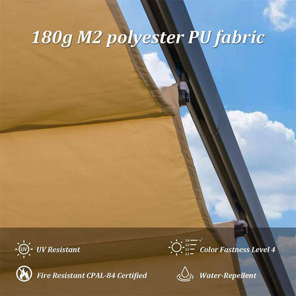 9 Ft. X 13 Ft. Dark Gray Heavy Duty Aluminum Outdoor Patio Pergola with Retractable Pergola Canopy